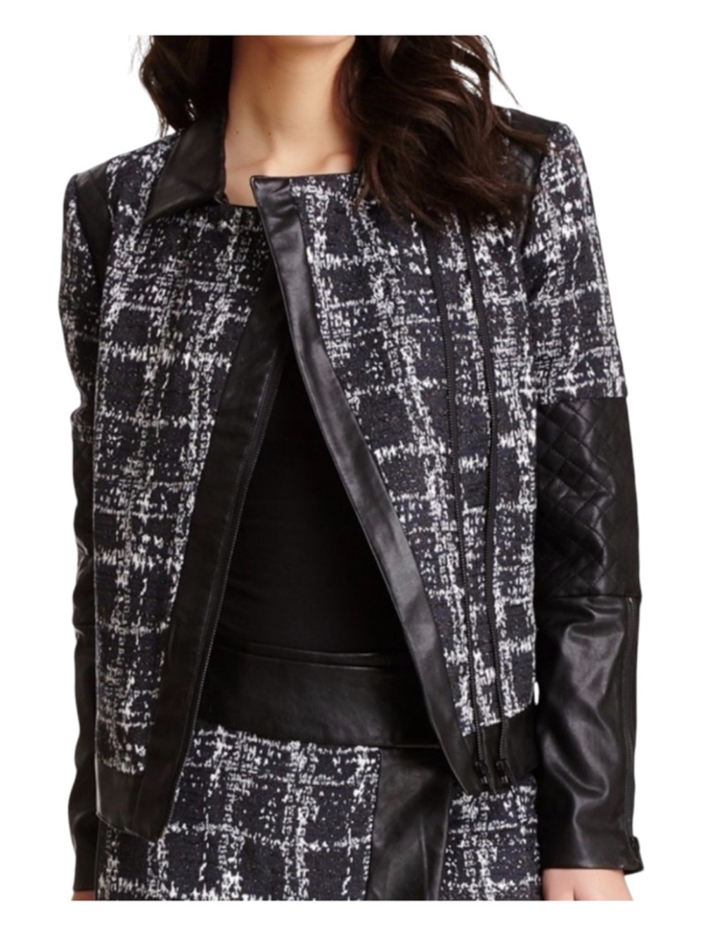 W118 by Walter Baker terry tweed moto jacket